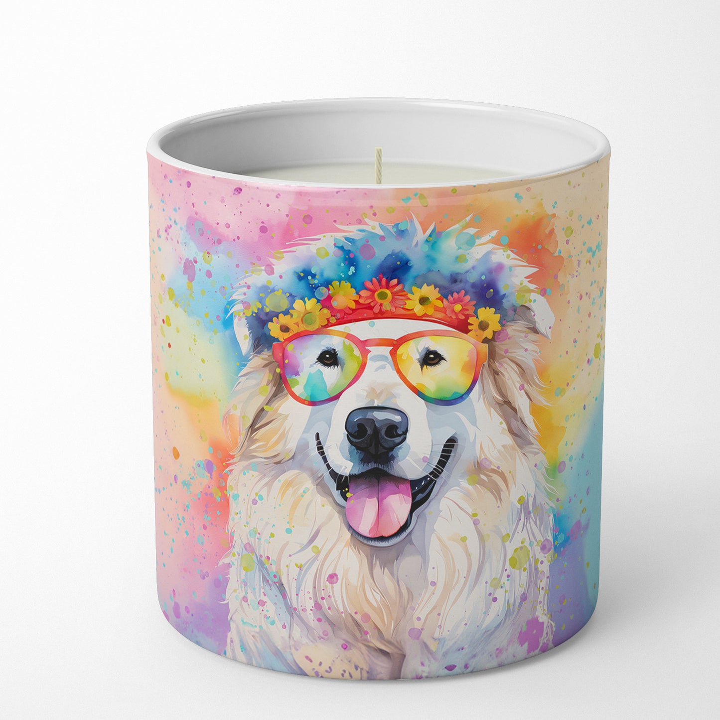 Great Pyrenees Hippie Dawg Decorative Soy Candle