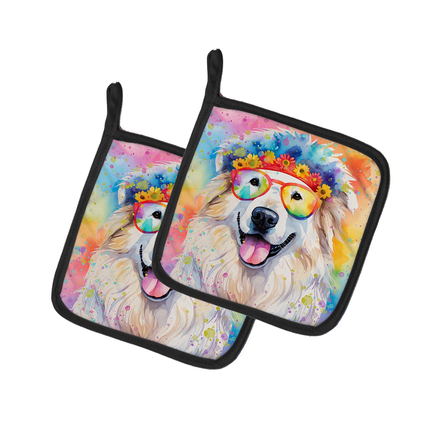 Buy this Great Pyrenees Hippie Dawg Pair of Pot Holders