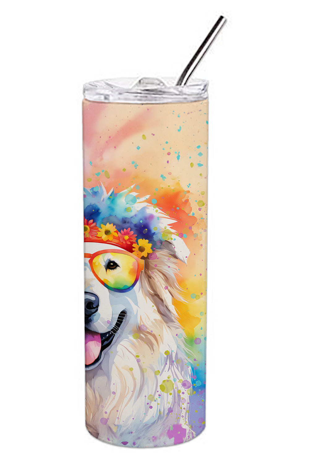 Great Pyrenees Hippie Dawg Stainless Steel Skinny Tumbler