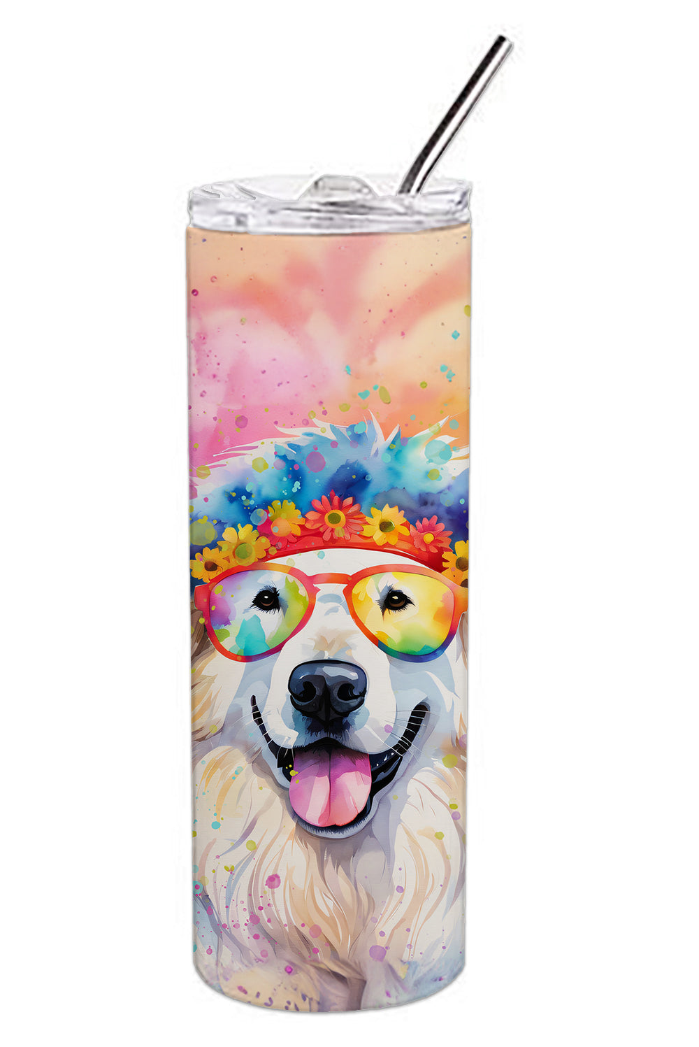 Great Pyrenees Hippie Dawg Stainless Steel Skinny Tumbler