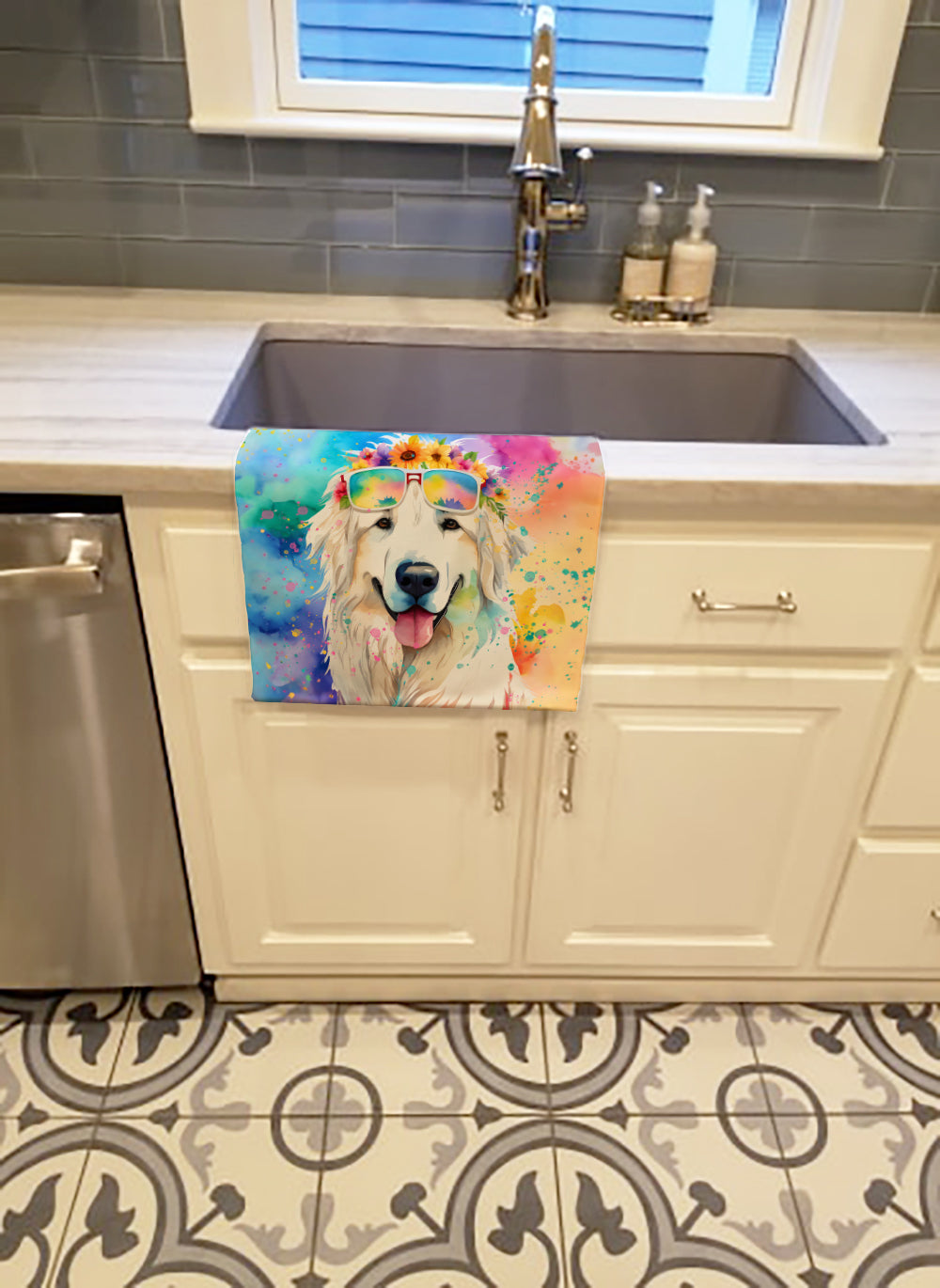 Great Pyrenees Hippie Dawg Kitchen Towel