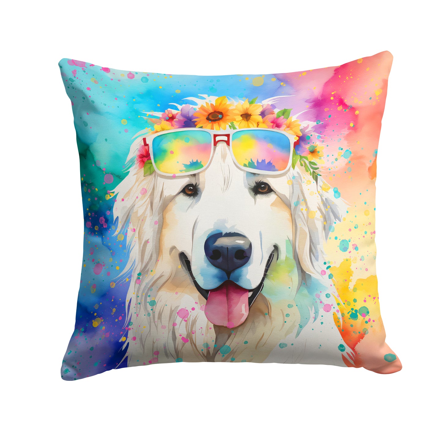 Buy this Great Pyrenees Hippie Dawg Throw Pillow