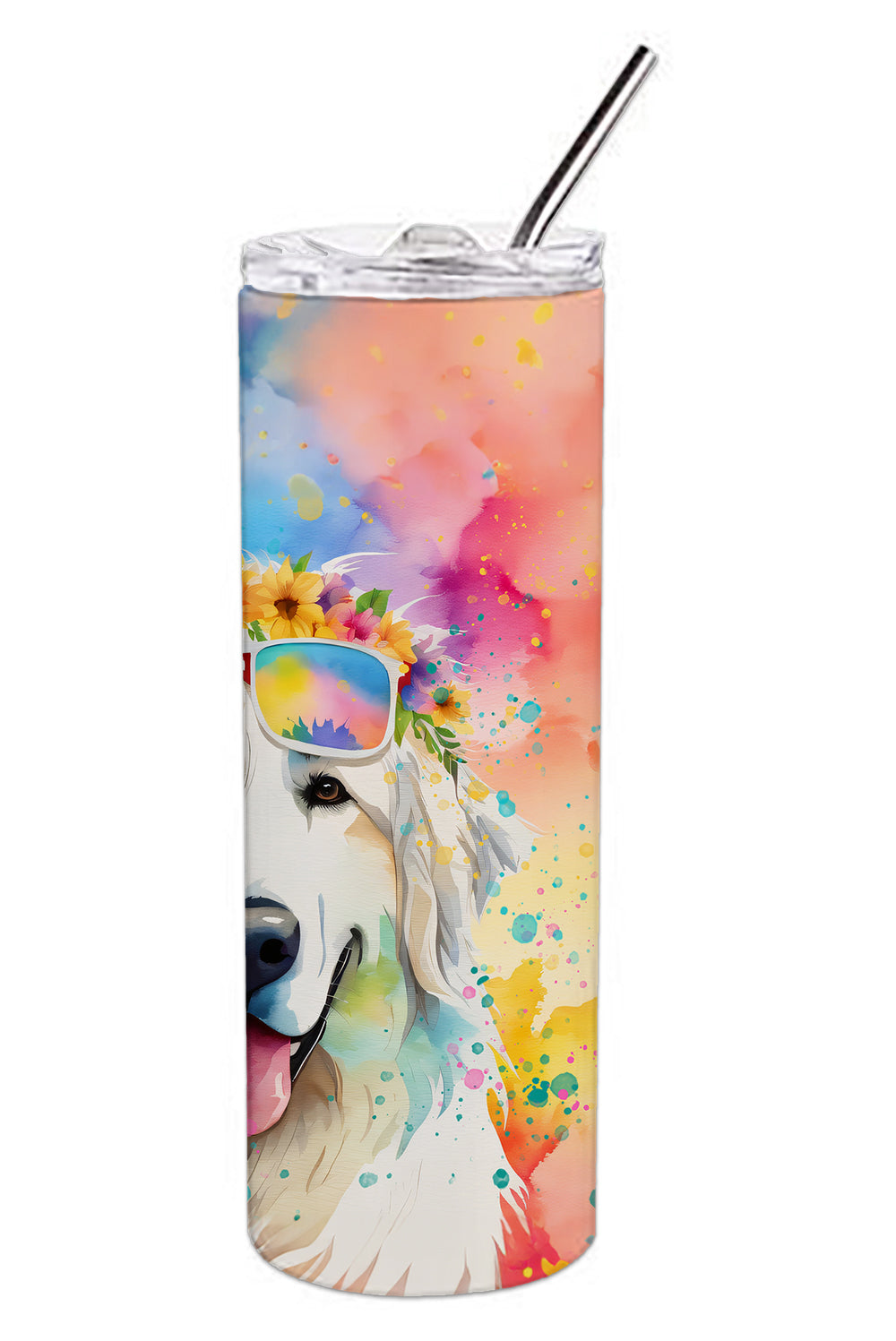 Great Pyrenees Hippie Dawg Stainless Steel Skinny Tumbler