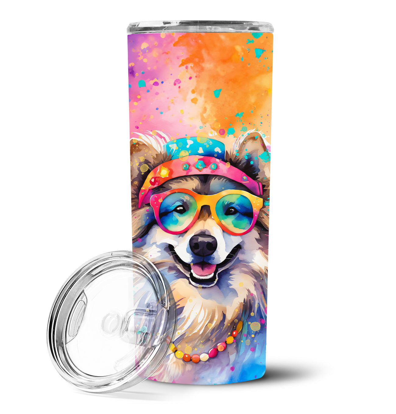 Buy this Keeshond Hippie Dawg Stainless Steel Skinny Tumbler