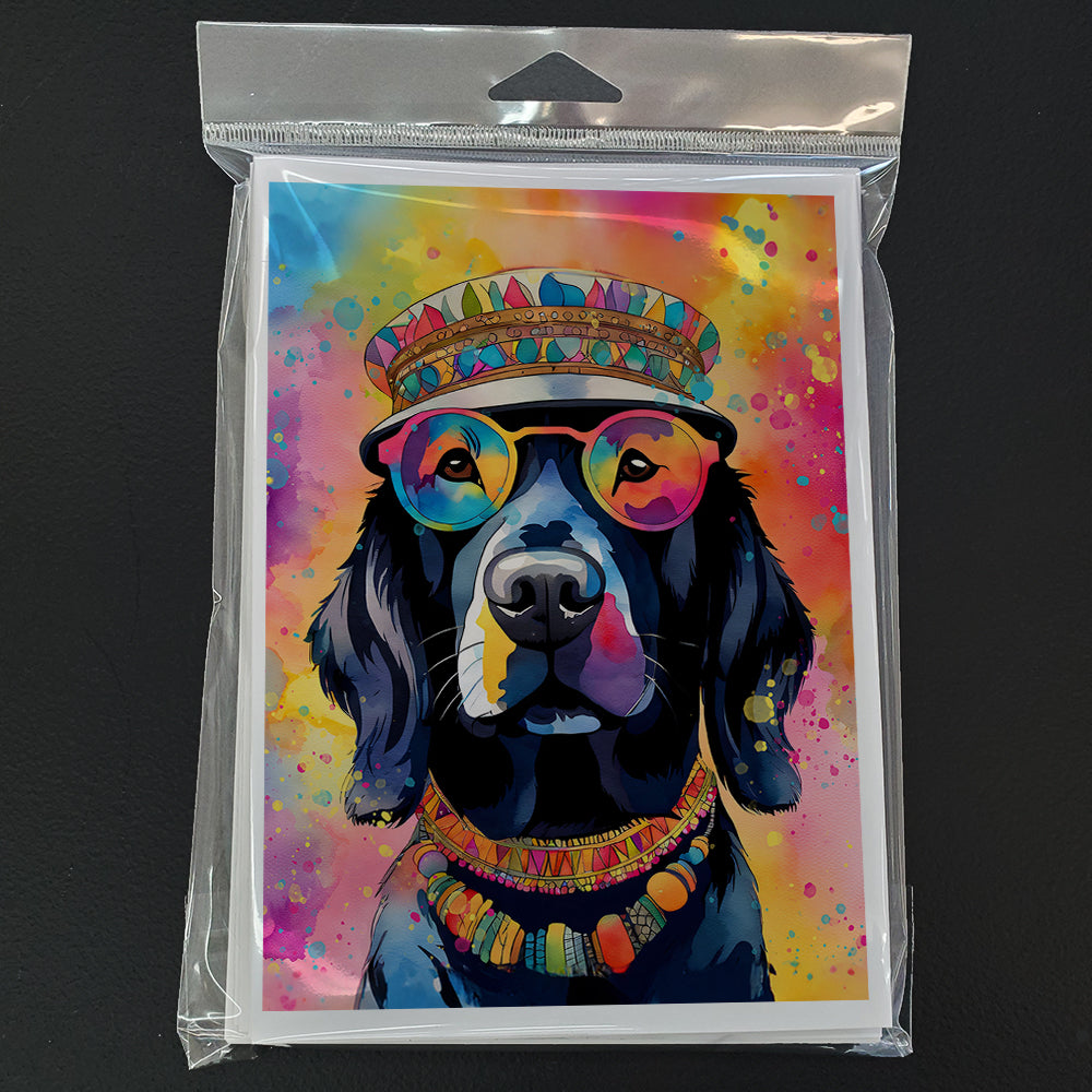 Black Labrador Hippie Dawg Greeting Cards Pack of 8