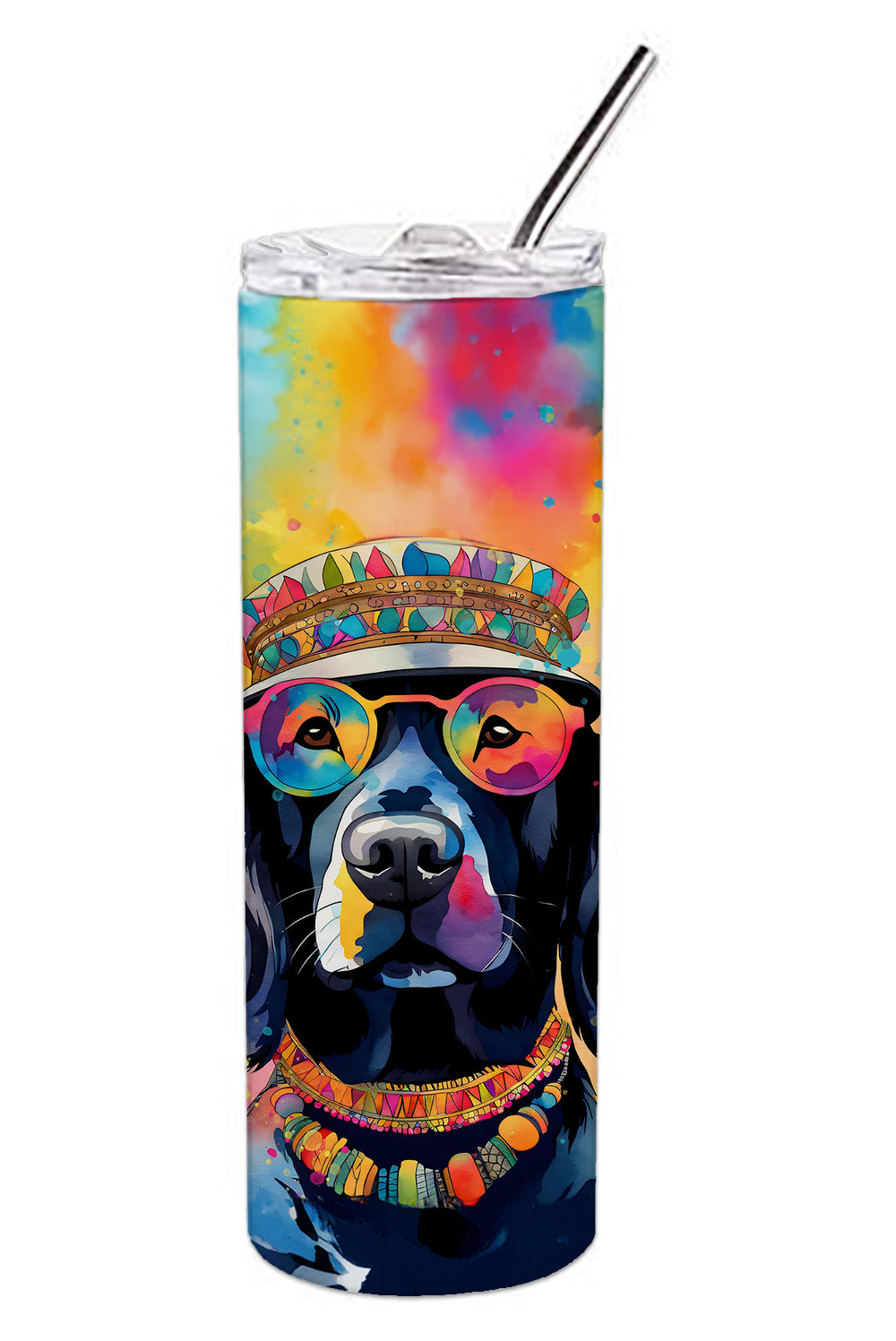 Black Labrador Hippie Dawg Stainless Steel Skinny Tumbler
