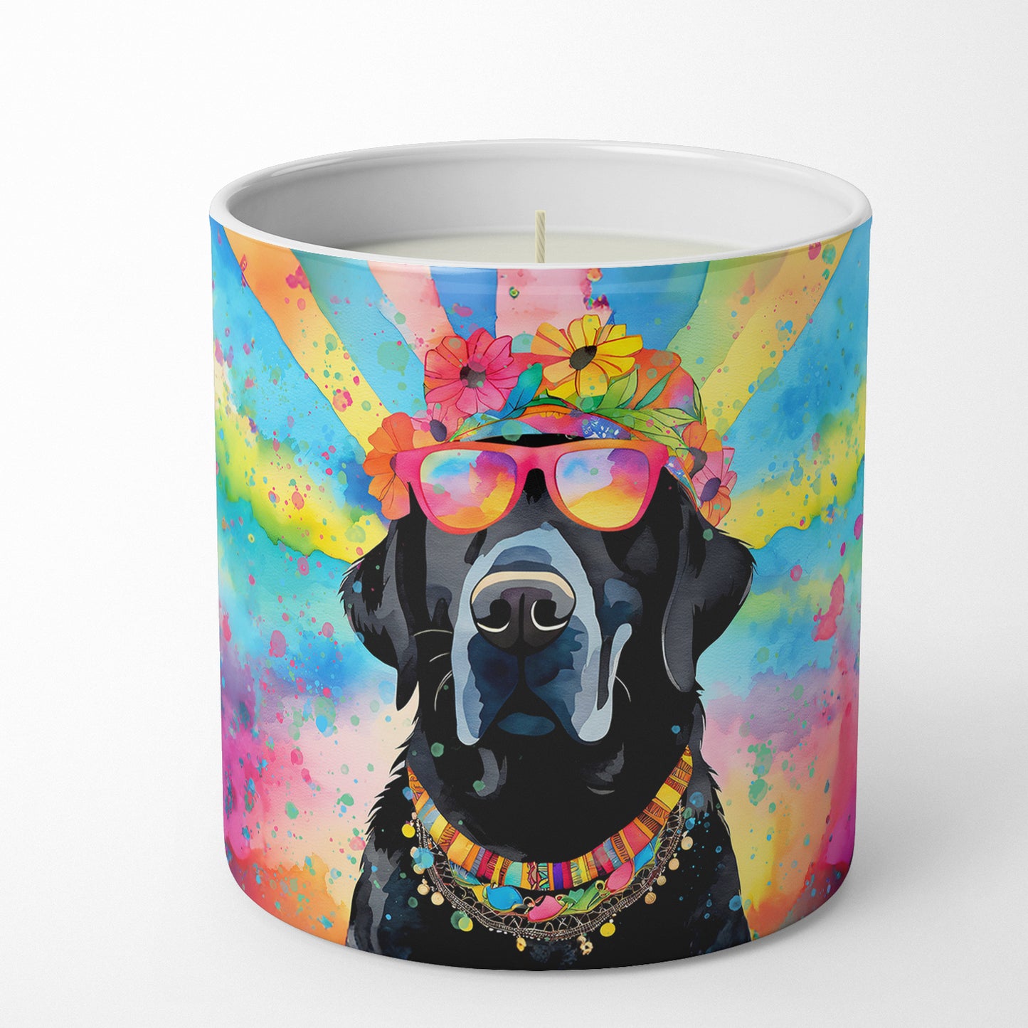 Black Labrador Hippie Dawg Decorative Soy Candle