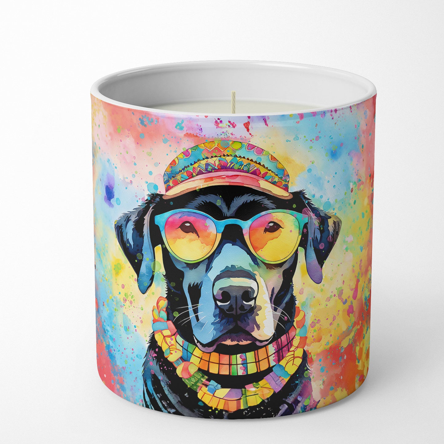 Black Labrador Hippie Dawg Decorative Soy Candle