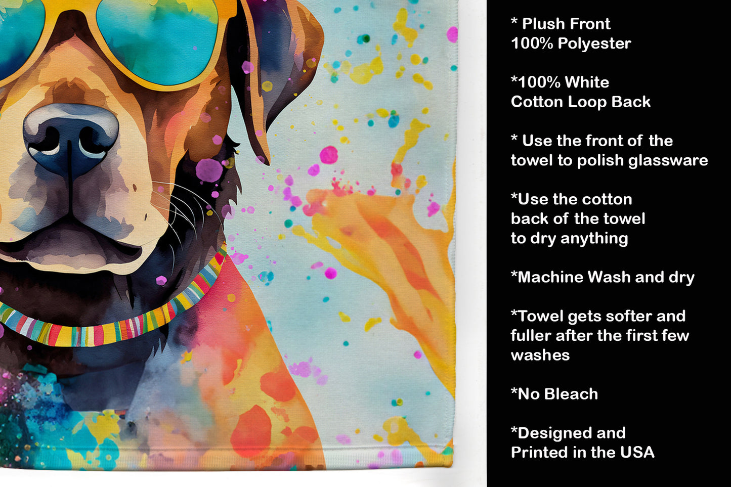 Chocolate Labrador Hippie Dawg Kitchen Towel