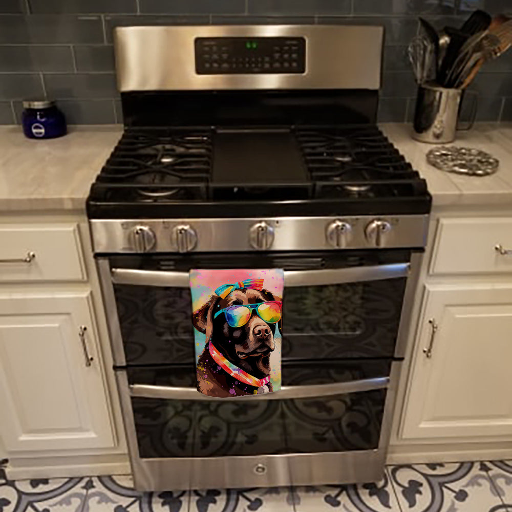 Chocolate Labrador Hippie Dawg Kitchen Towel