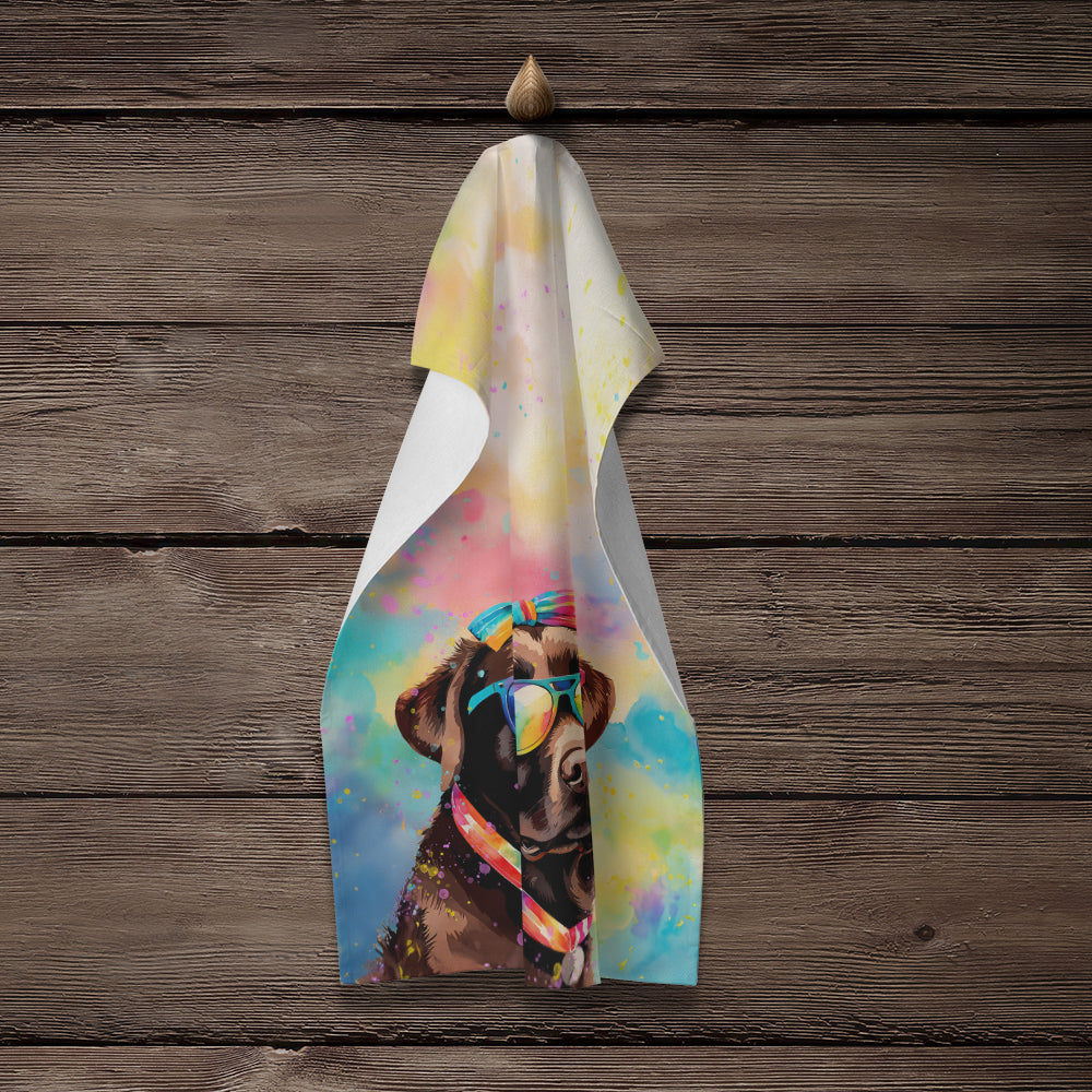 Chocolate Labrador Hippie Dawg Kitchen Towel