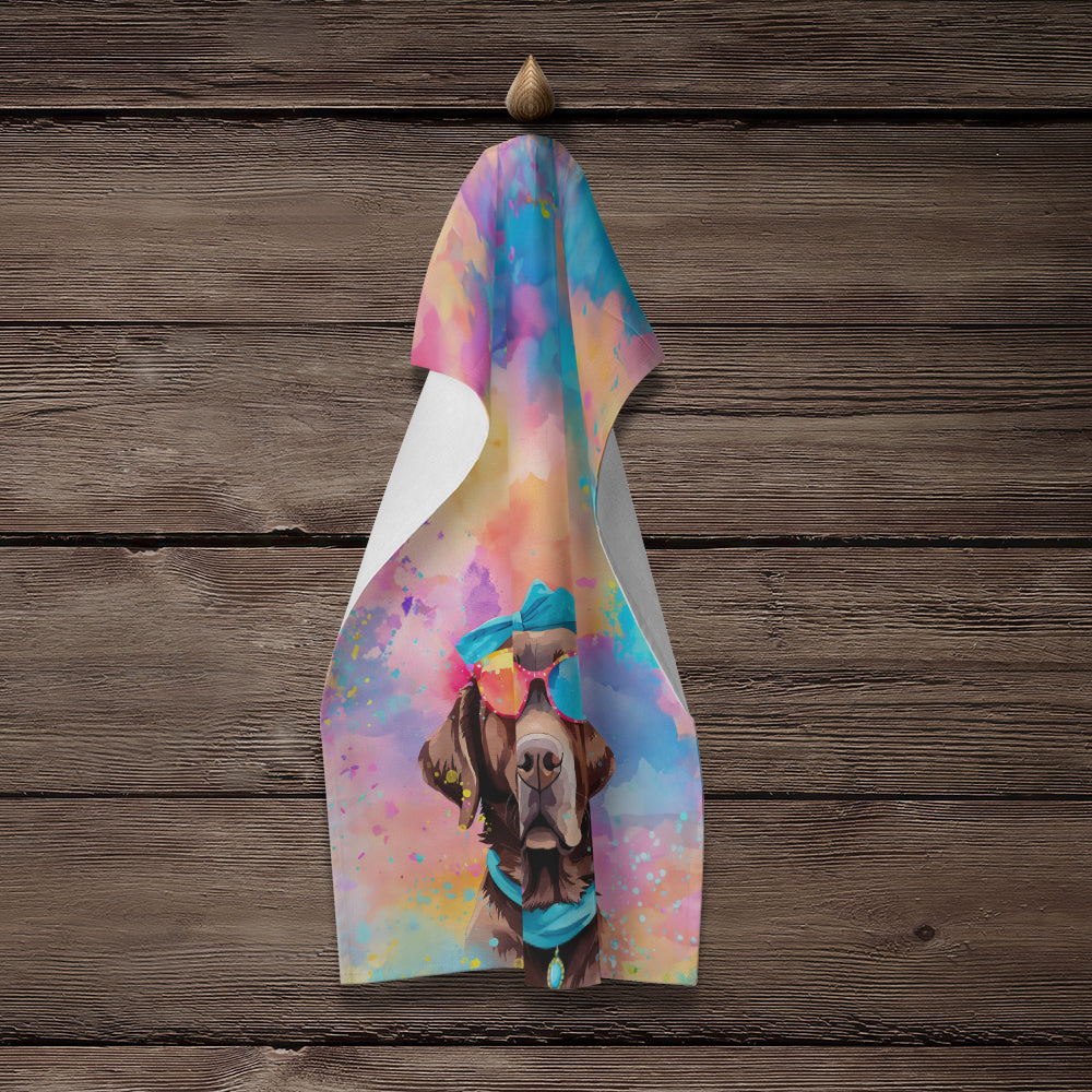 Chocolate Labrador Hippie Dawg Kitchen Towel