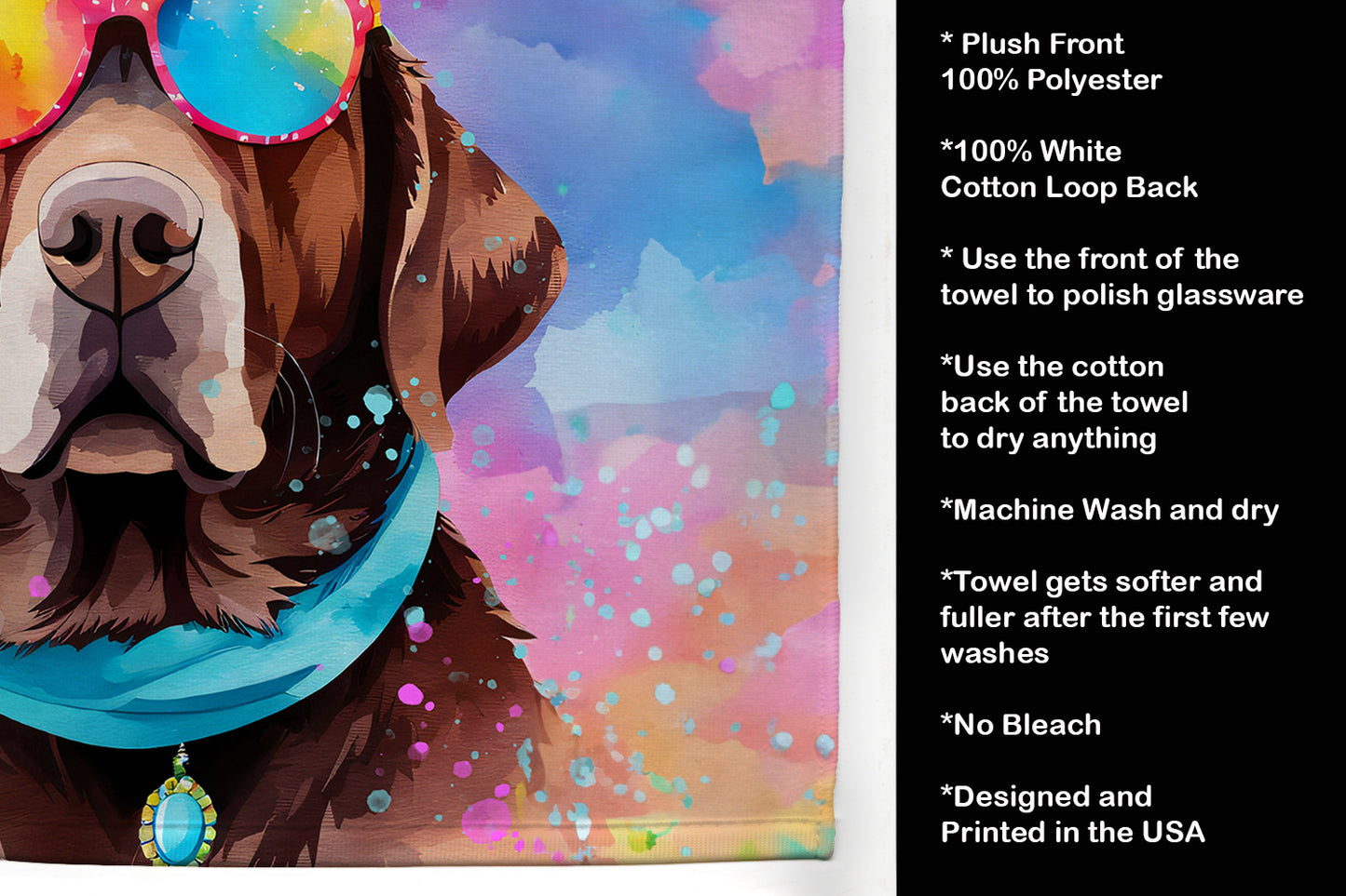 Chocolate Labrador Hippie Dawg Kitchen Towel