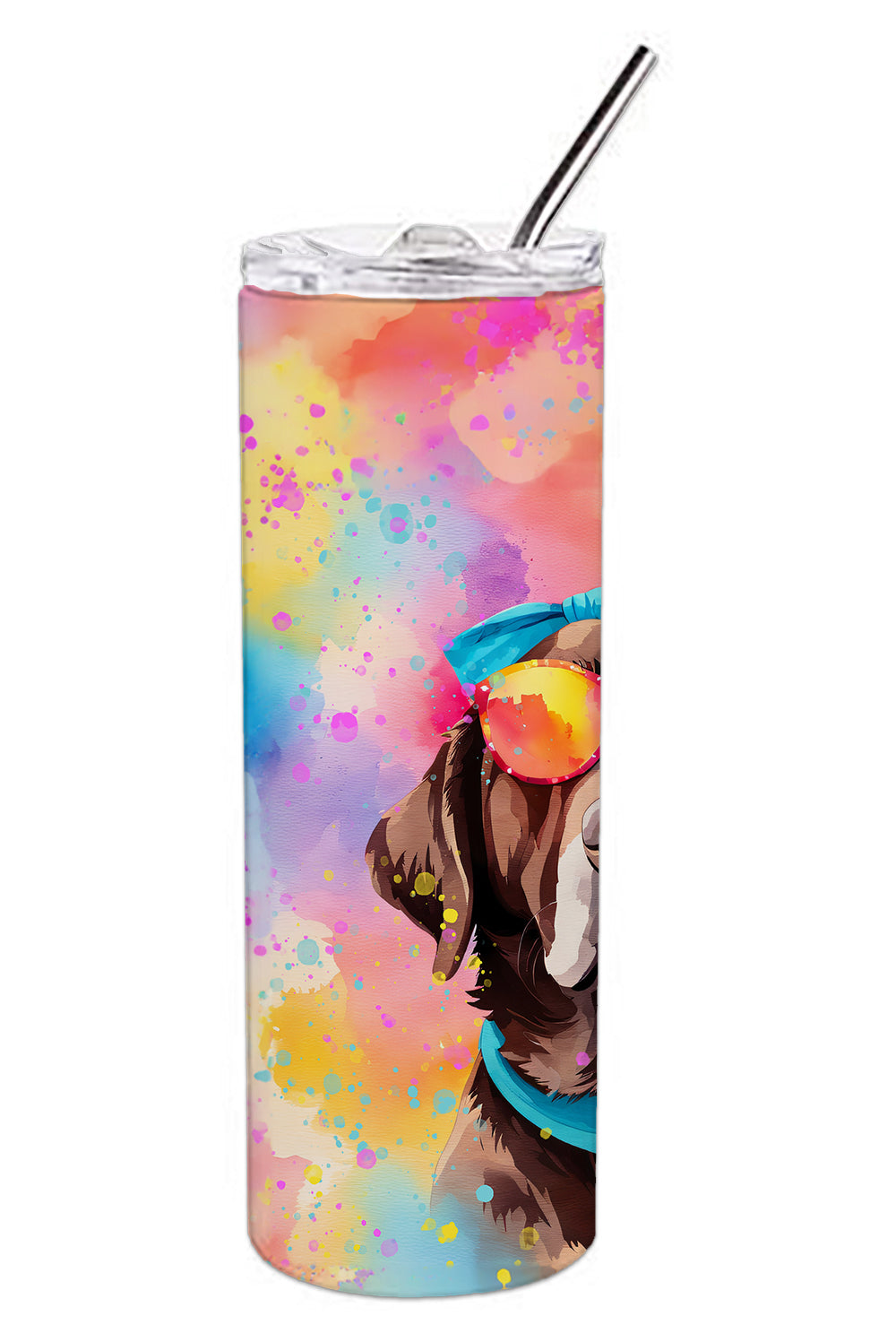 Chocolate Labrador Hippie Dawg Stainless Steel Skinny Tumbler