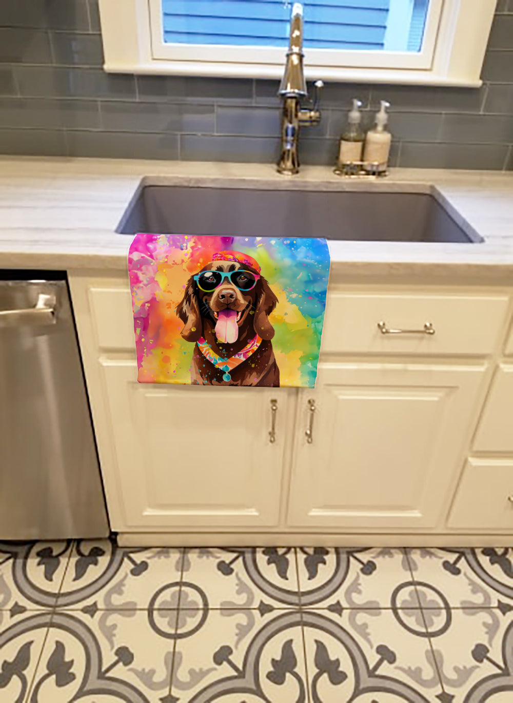 Chocolate Labrador Hippie Dawg Kitchen Towel