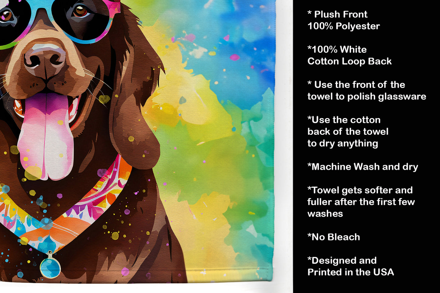 Chocolate Labrador Hippie Dawg Kitchen Towel