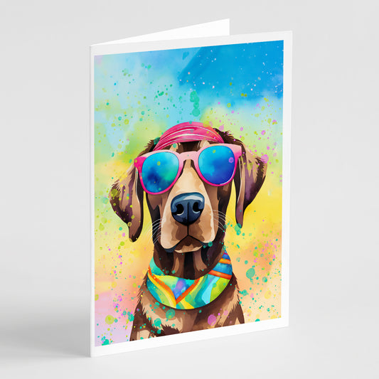 Buy this Chocolate Labrador Hippie Dawg Greeting Cards Pack of 8