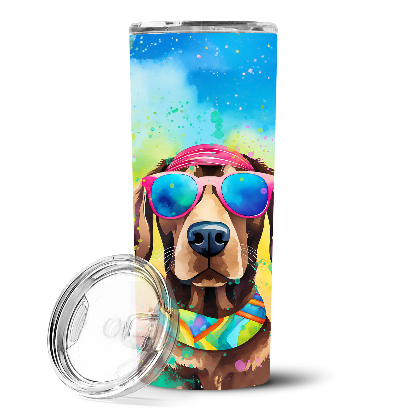 Buy this Chocolate Labrador Hippie Dawg Stainless Steel Skinny Tumbler