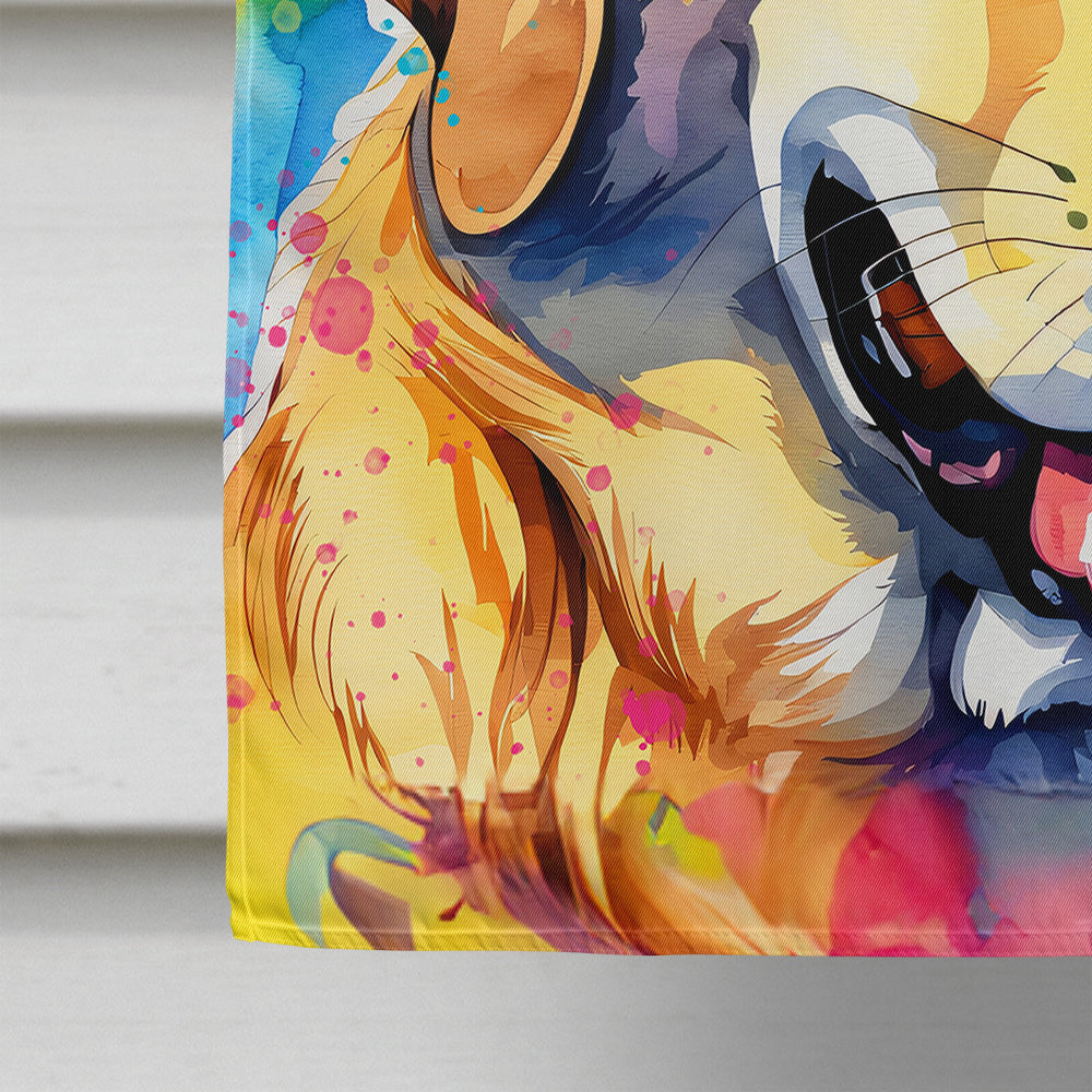 Yellow Labrador Hippie Dawg House Flag
