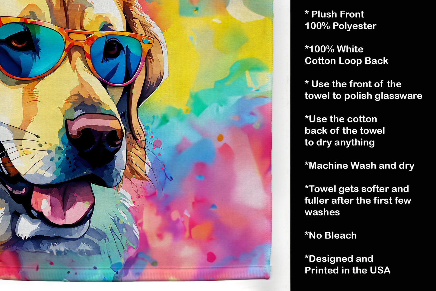 Yellow Labrador Hippie Dawg Kitchen Towel