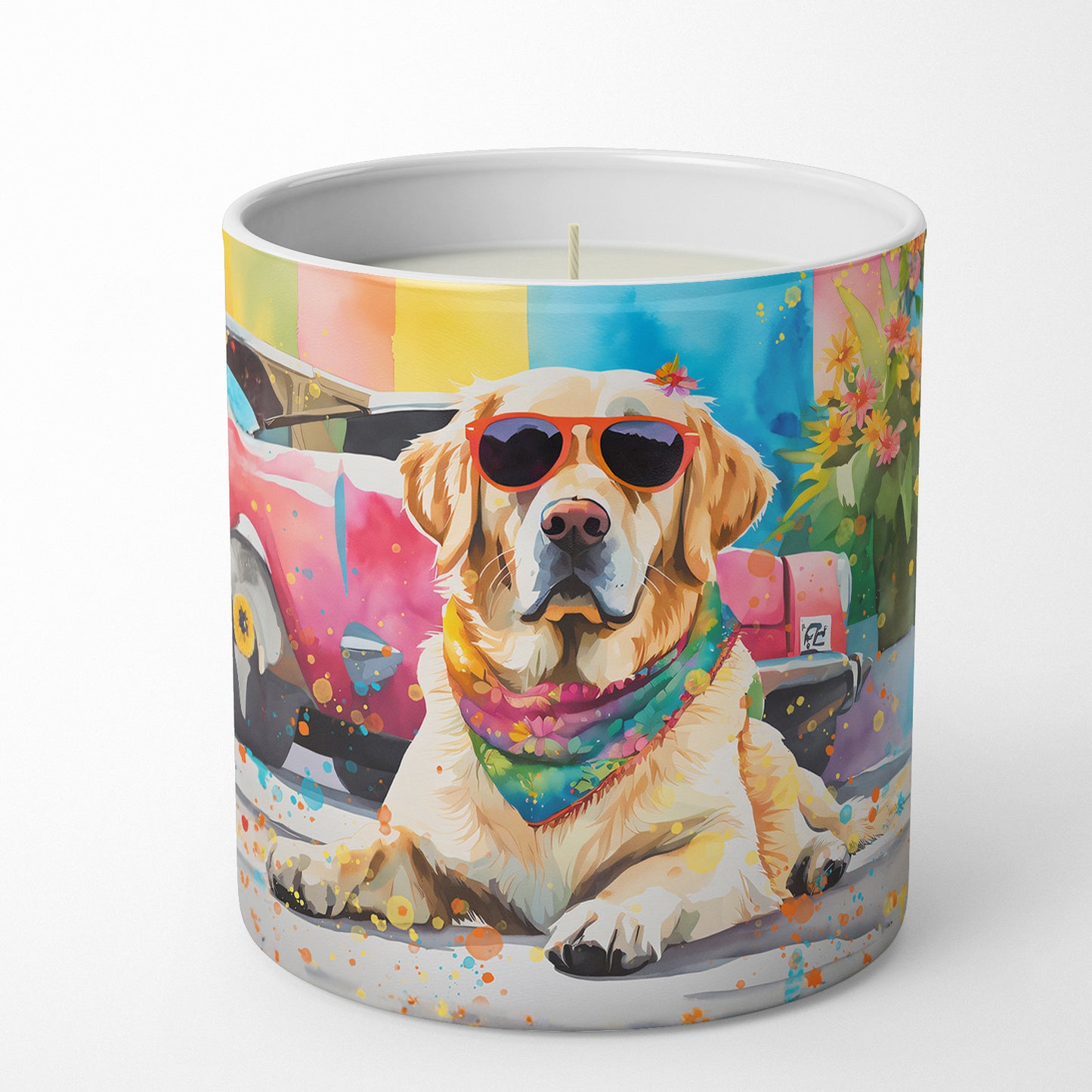 Yellow Labrador Hippie Dawg Decorative Soy Candle