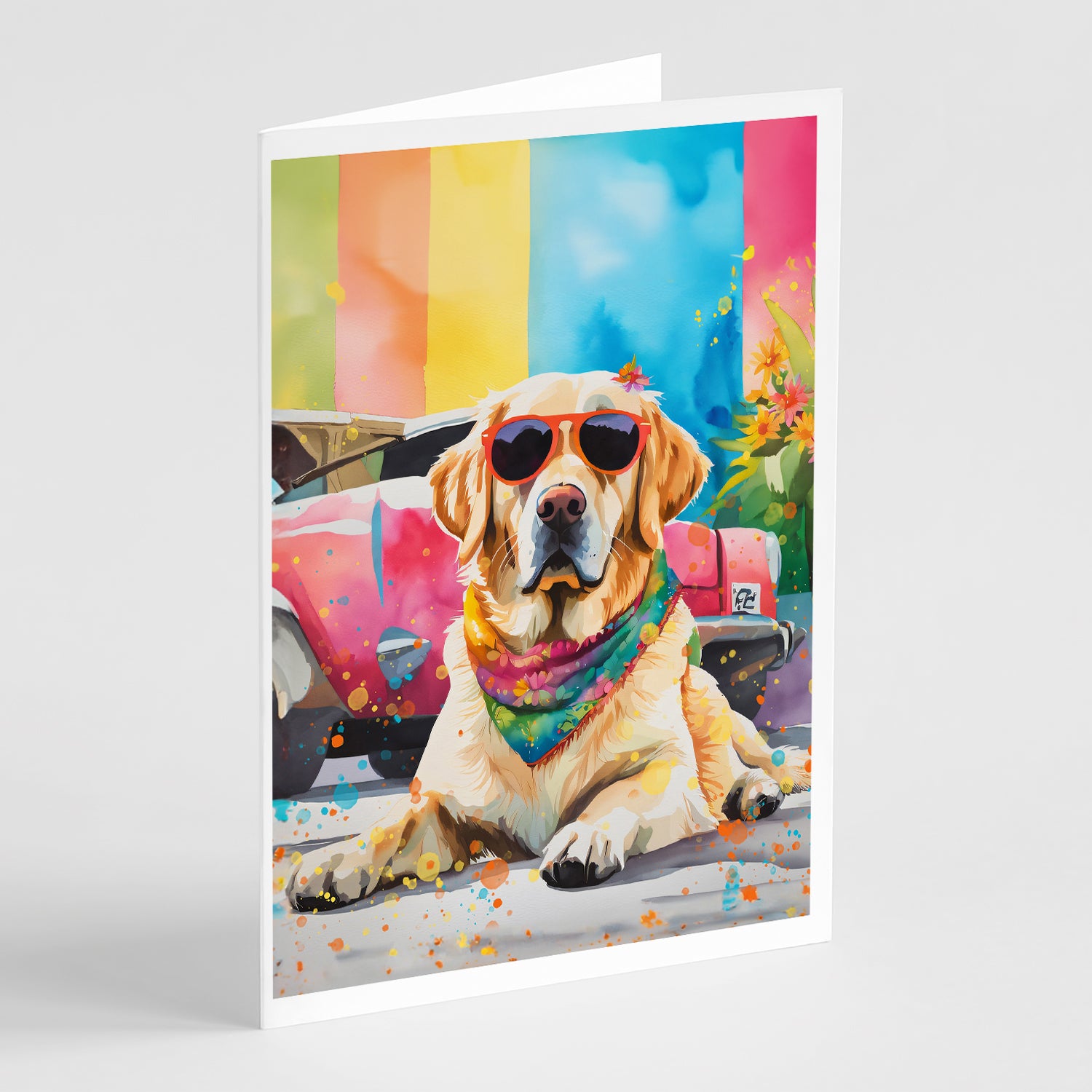 Buy this Yellow Labrador Hippie Dawg Greeting Cards Pack of 8