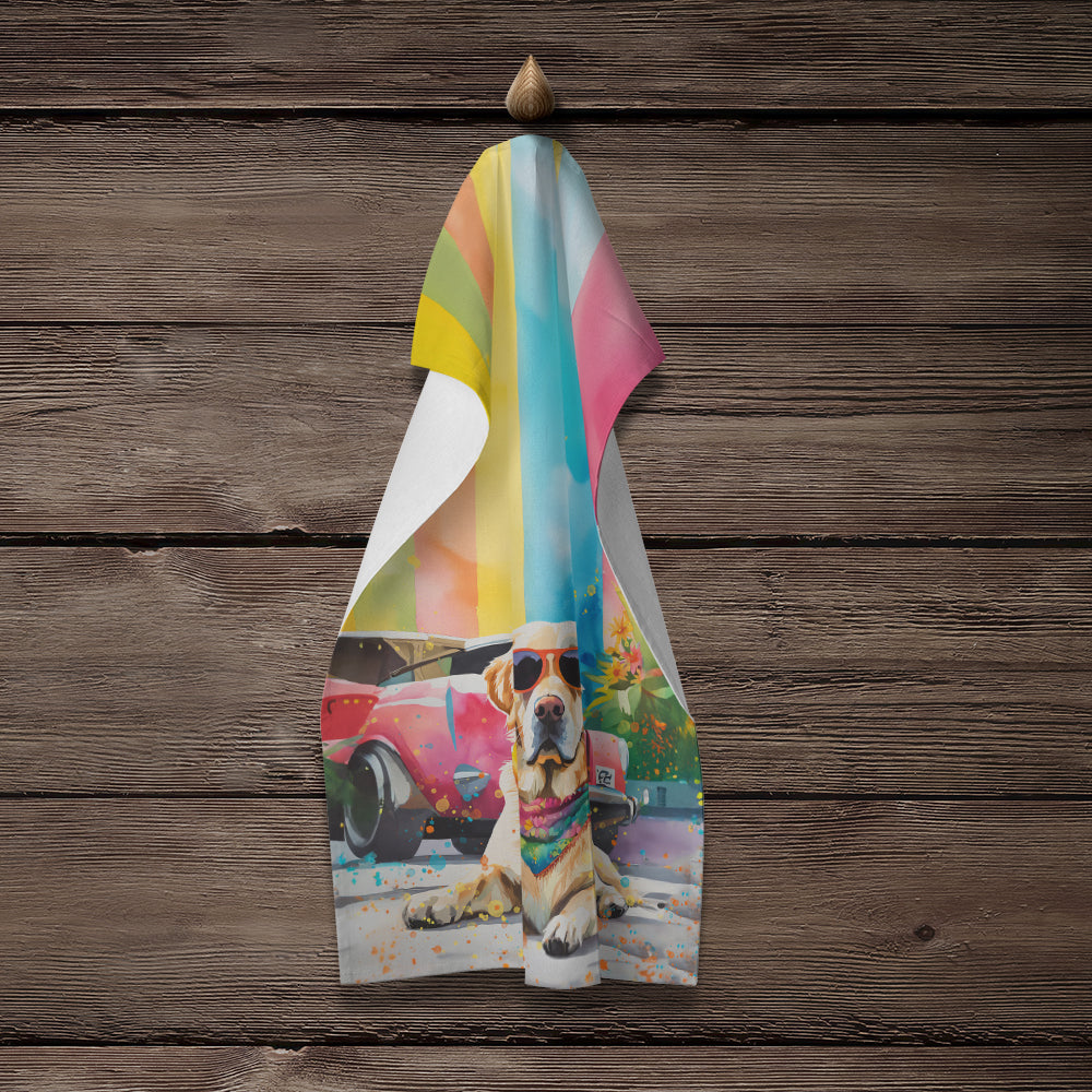 Yellow Labrador Hippie Dawg Kitchen Towel