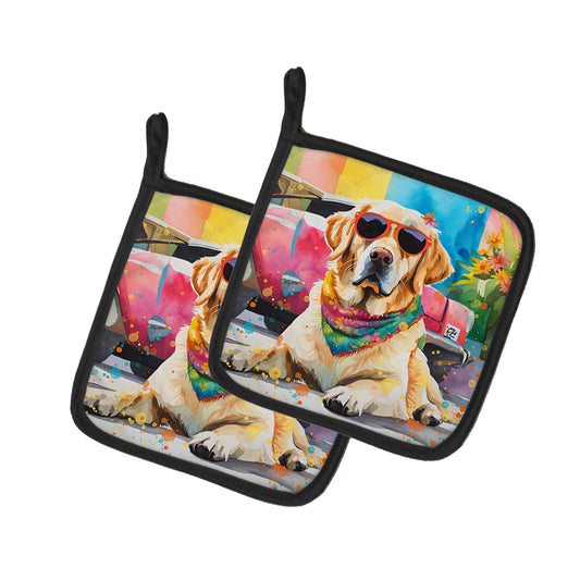 Buy this Yellow Labrador Hippie Dawg Pair of Pot Holders