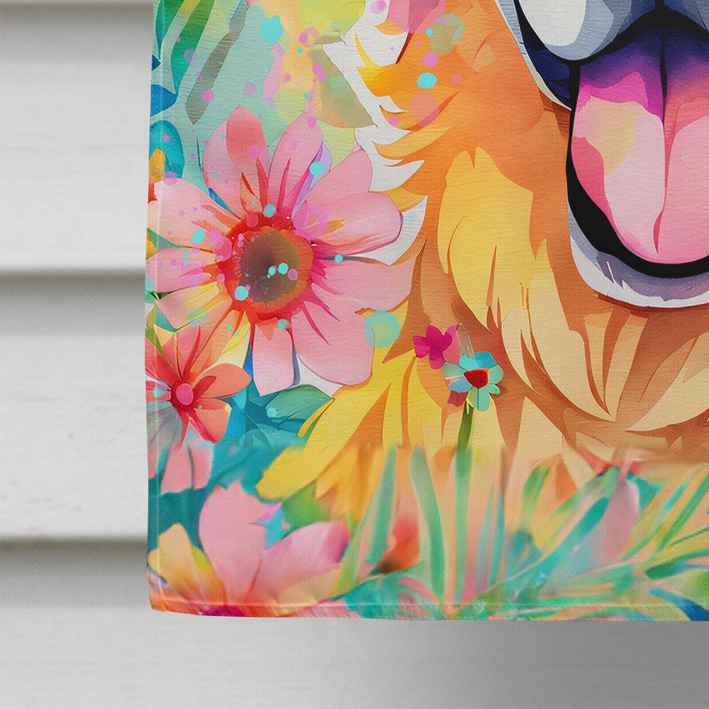 Yellow Labrador Hippie Dawg House Flag