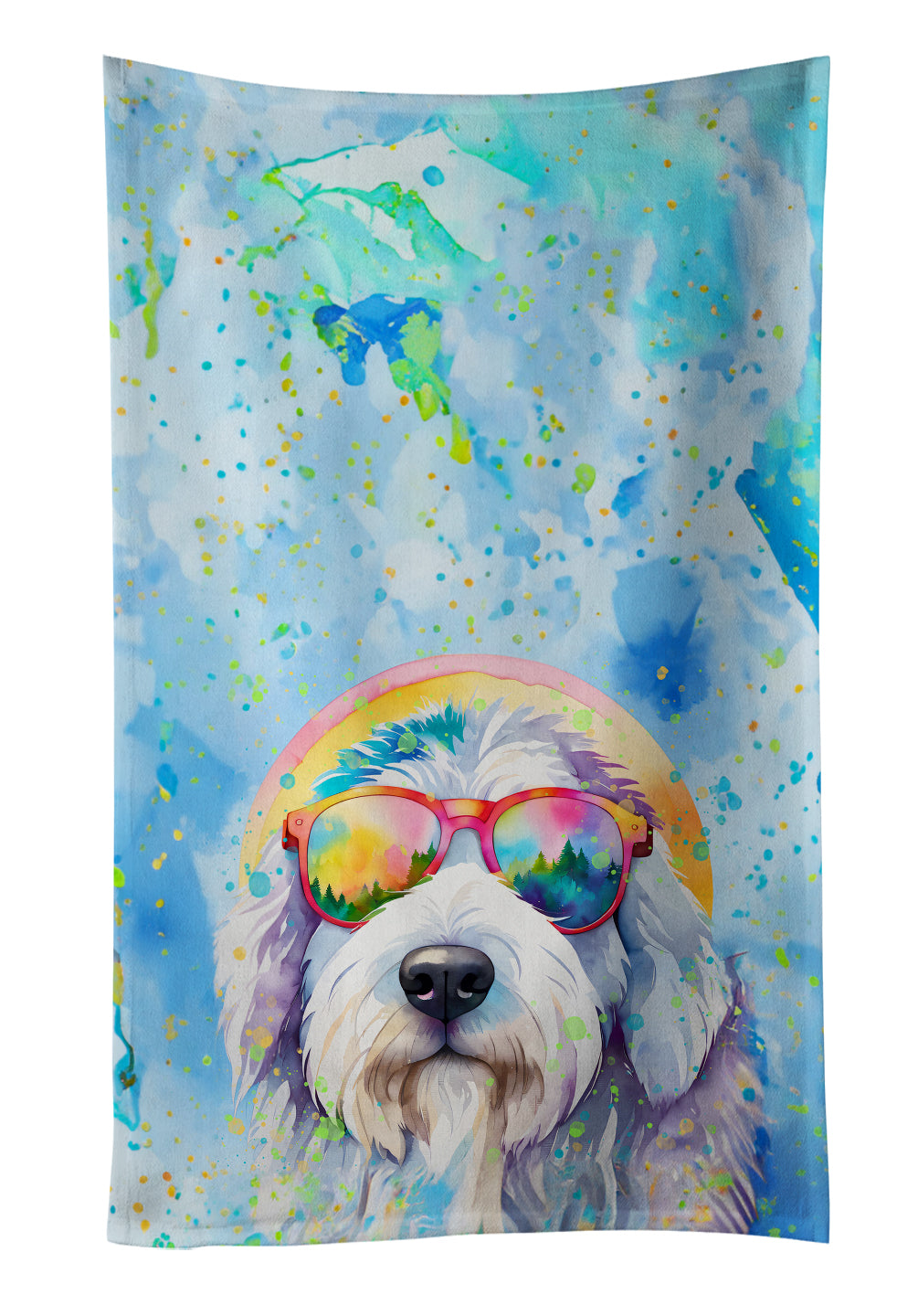 Buy this Old English Sheepdog Hippie Dawg Kitchen Towel