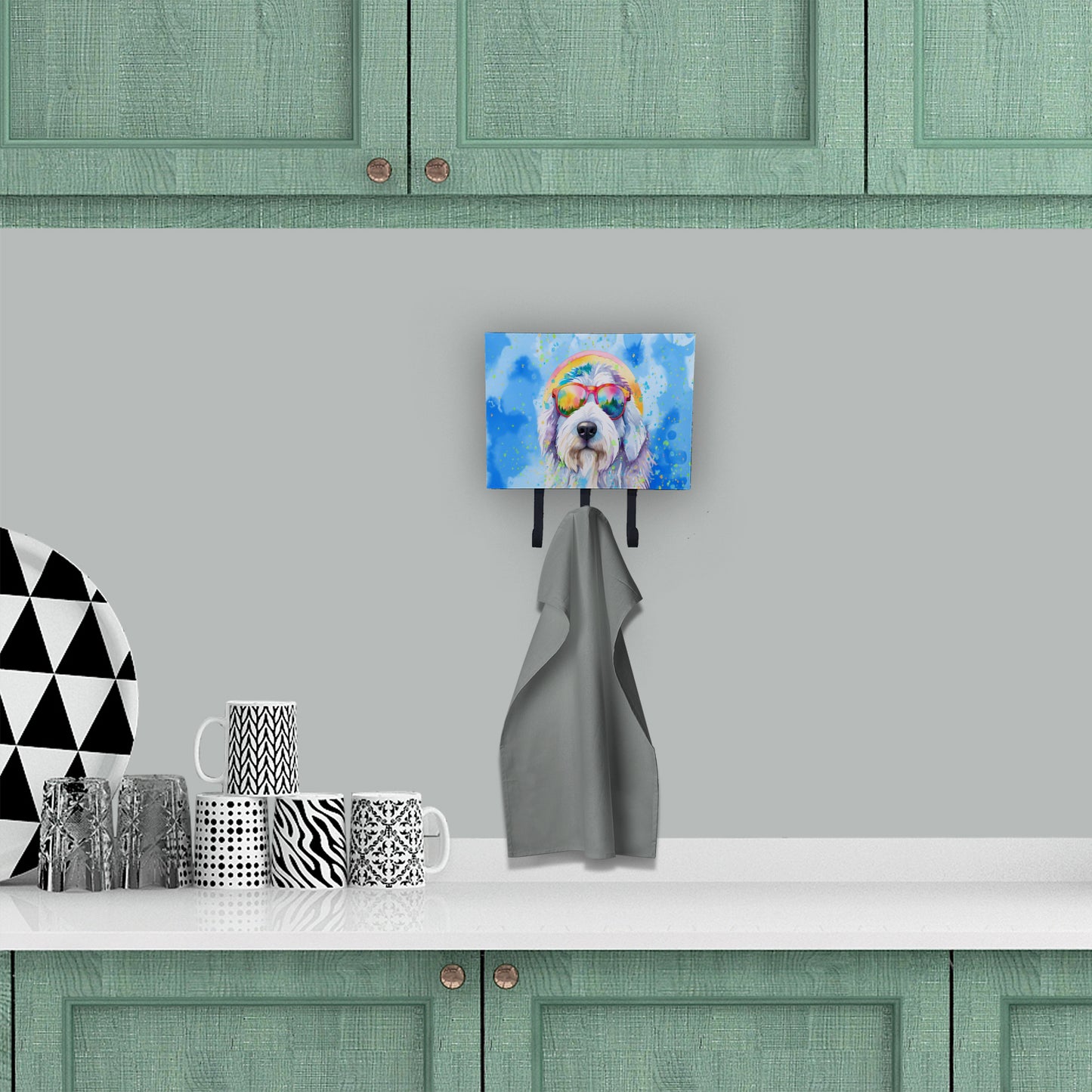 Old English Sheepdog Hippie Dawg Leash or Key Holder