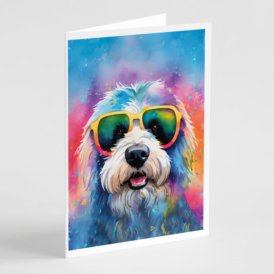 Buy this Old English Sheepdog Hippie Dawg Greeting Cards Pack of 8