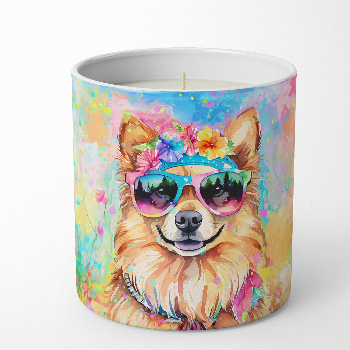 Pomeranian Hippie Dawg Decorative Soy Candle