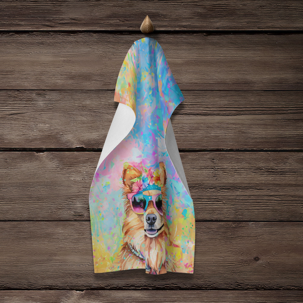 Pomeranian Hippie Dawg Kitchen Towel