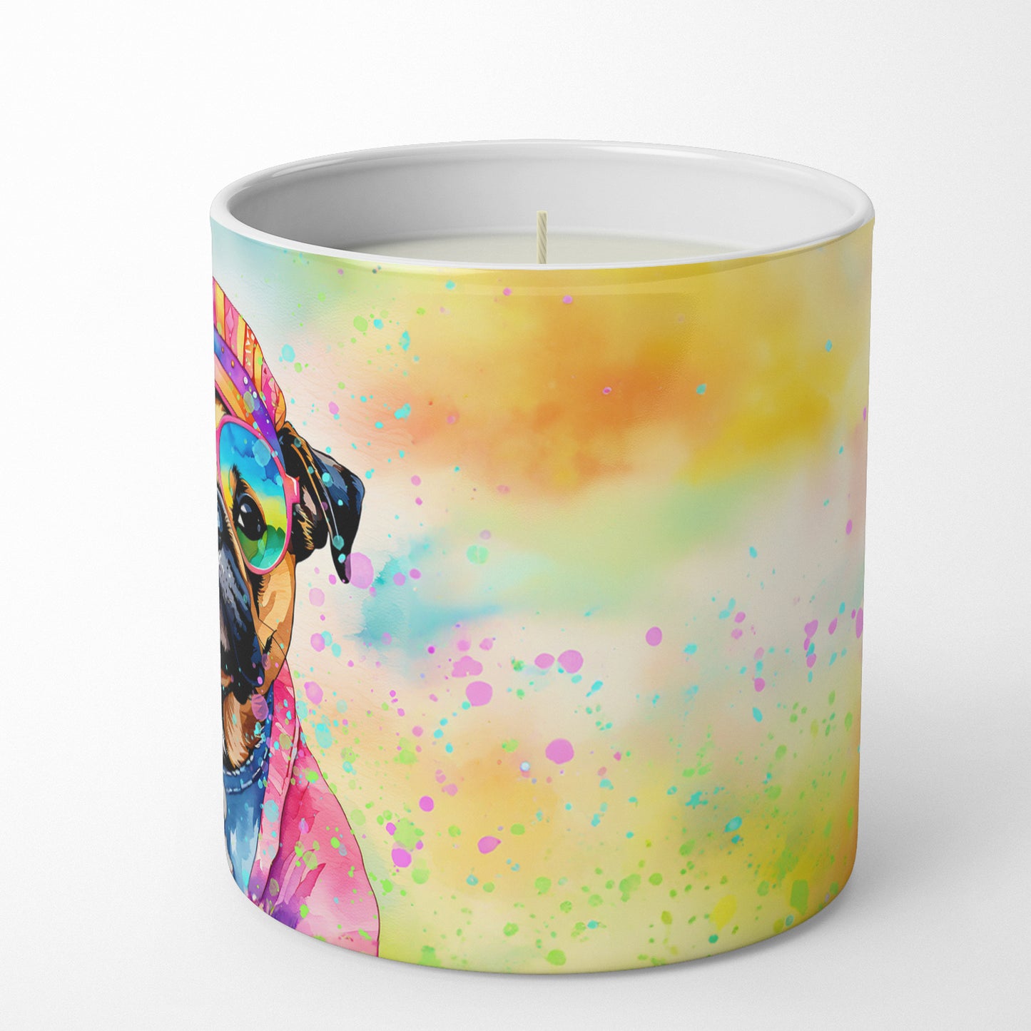 Pug Hippie Dawg Decorative Soy Candle