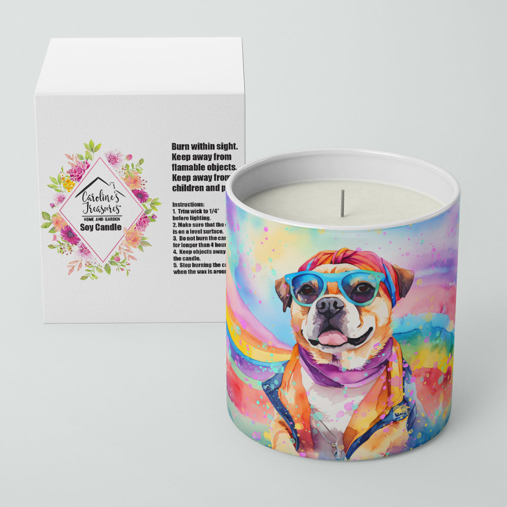 Pug Hippie Dawg Decorative Soy Candle