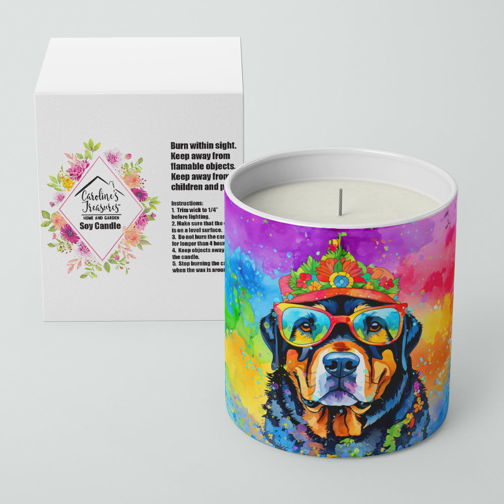 Rottweiler Hippie Dawg Decorative Soy Candle