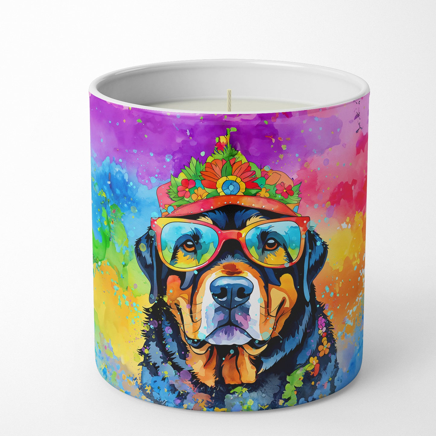 Rottweiler Hippie Dawg Decorative Soy Candle