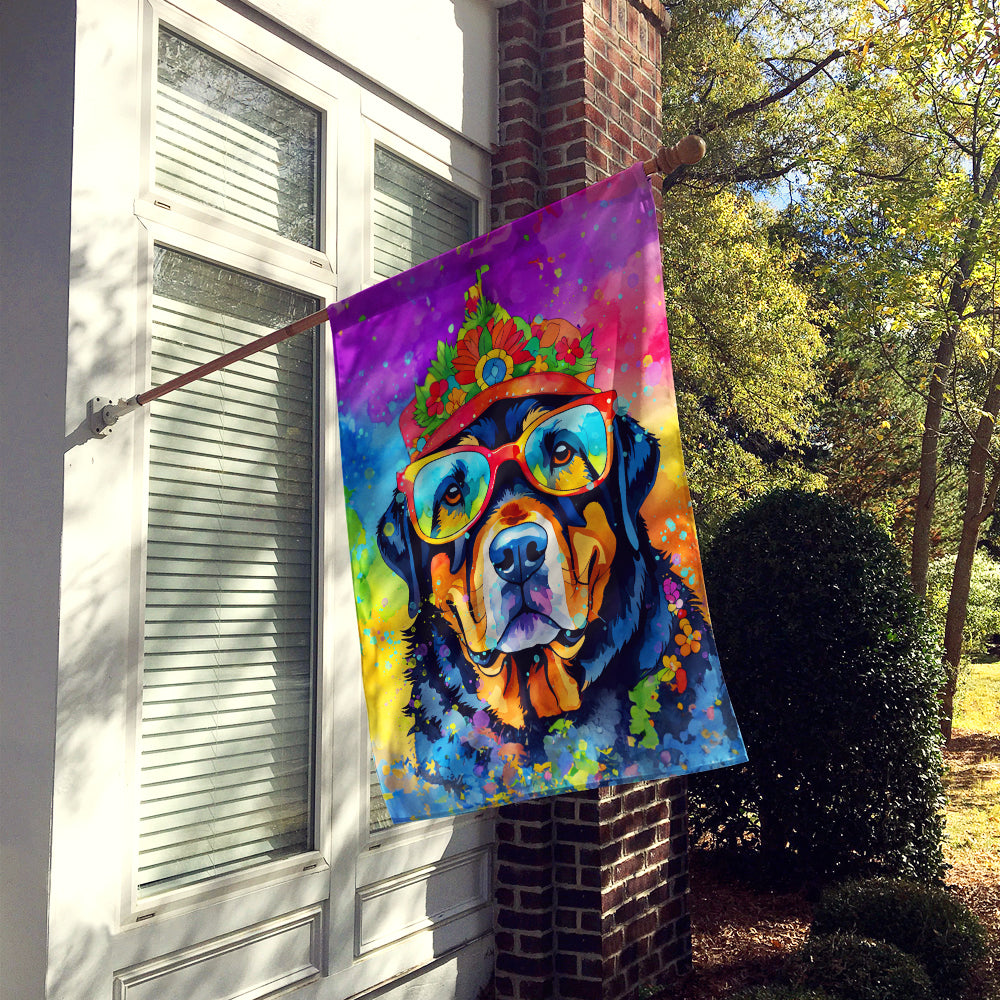 Rottweiler Hippie Dawg House Flag