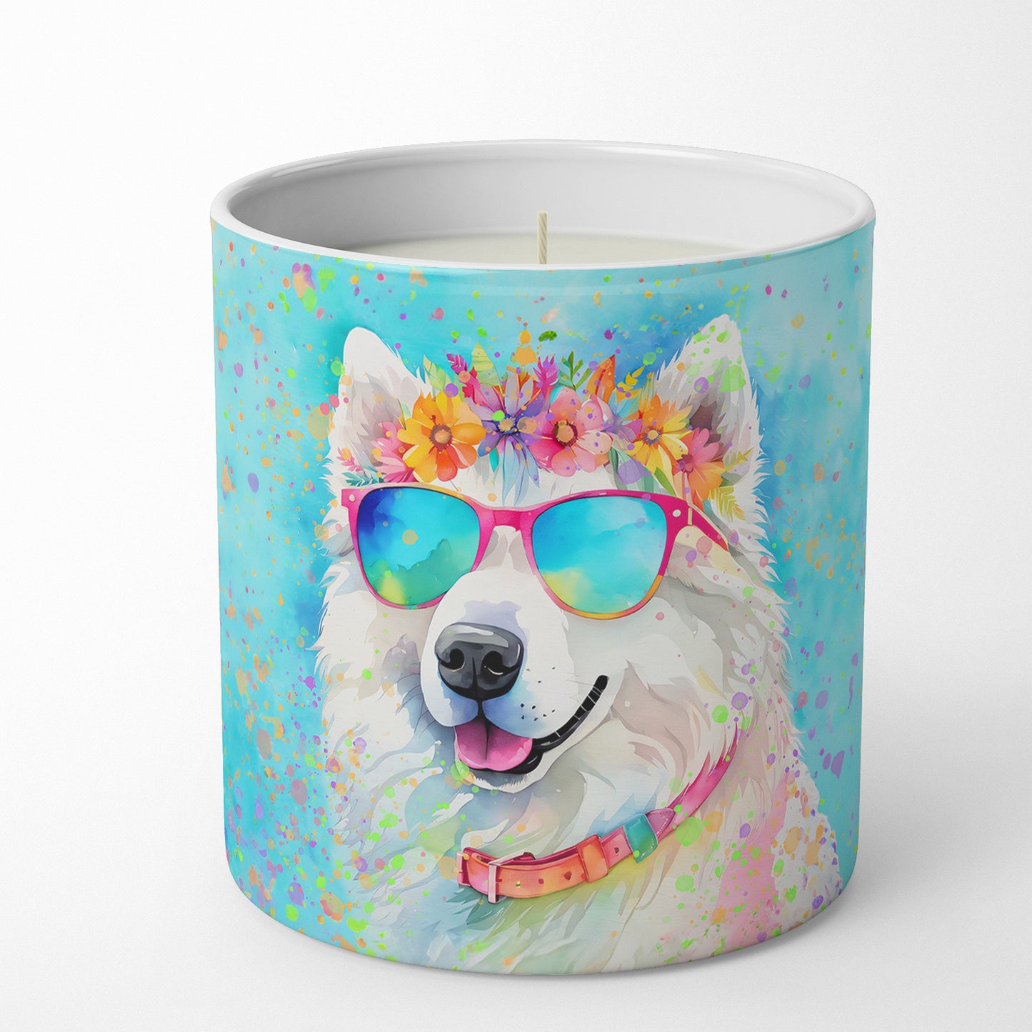 Samoyed Hippie Dawg Decorative Soy Candle
