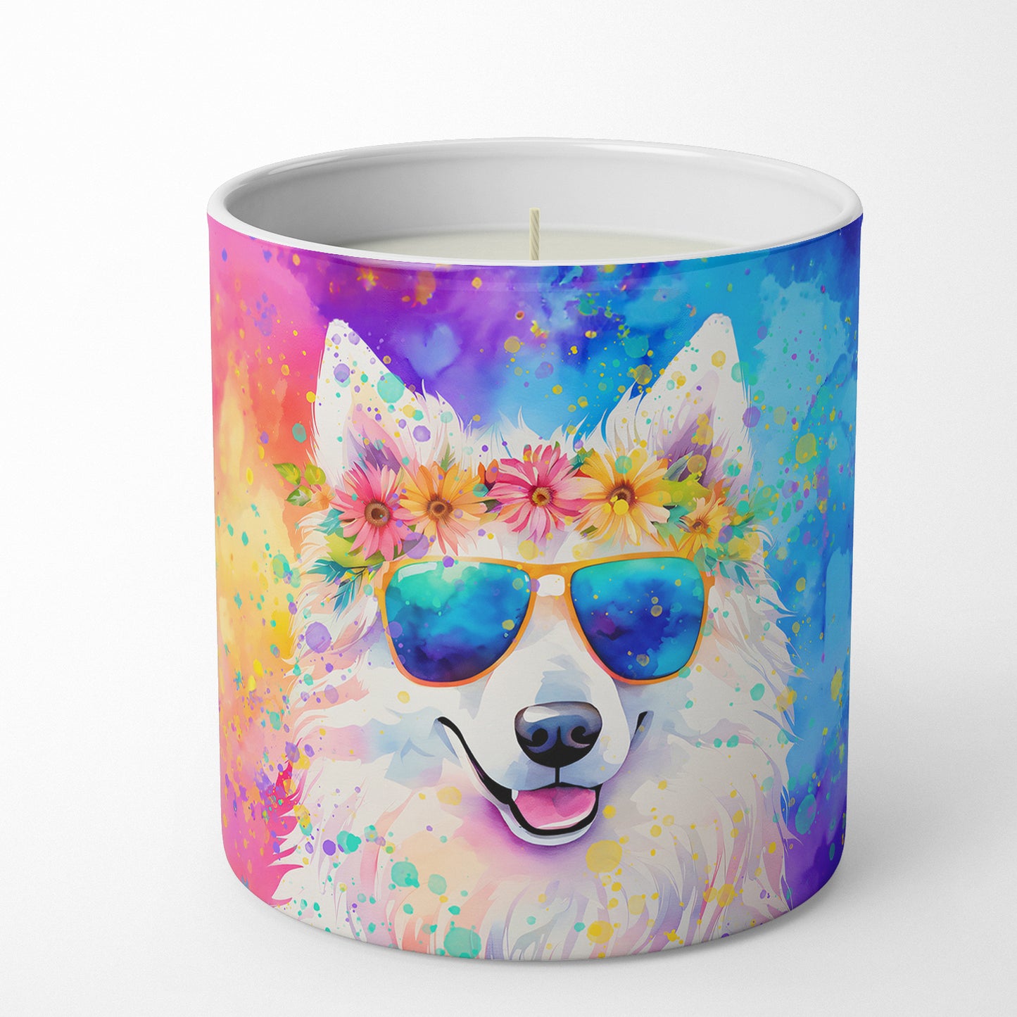 Samoyed Hippie Dawg Decorative Soy Candle