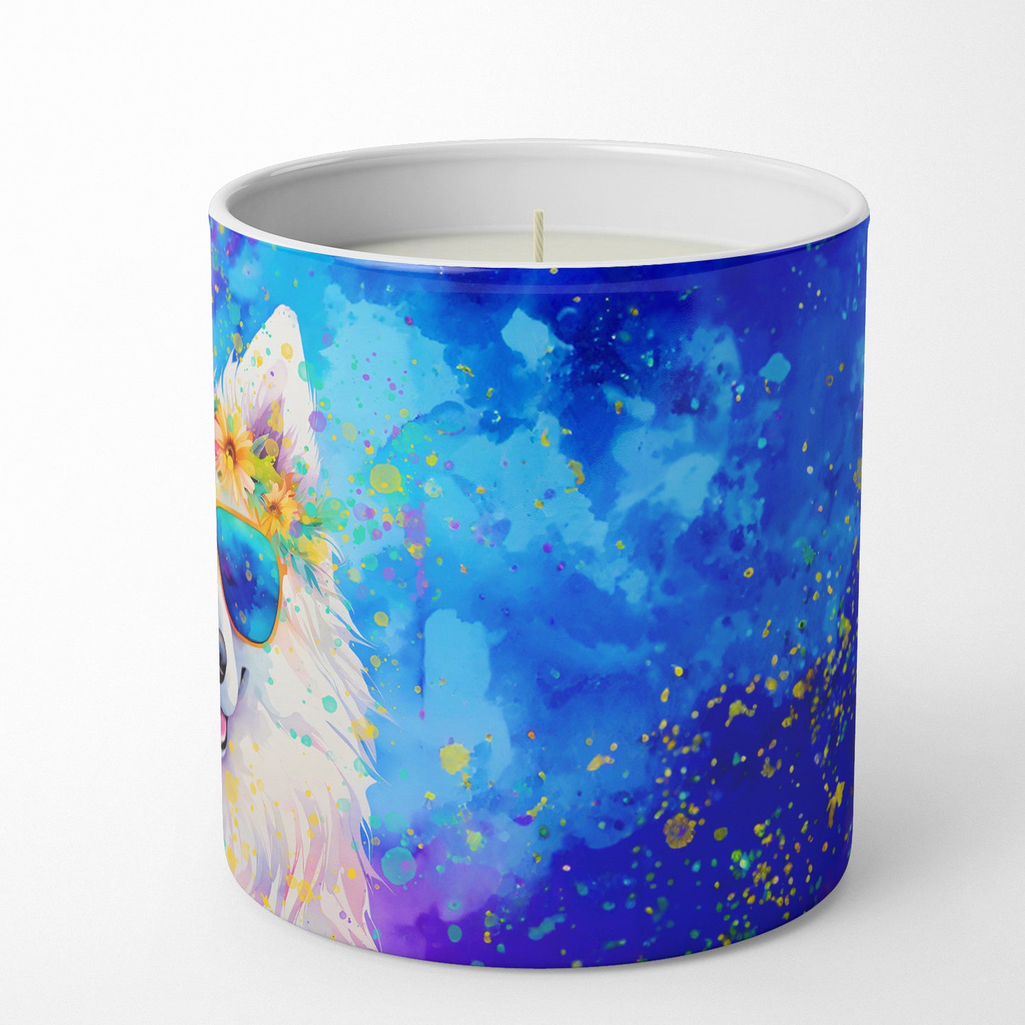 Samoyed Hippie Dawg Decorative Soy Candle