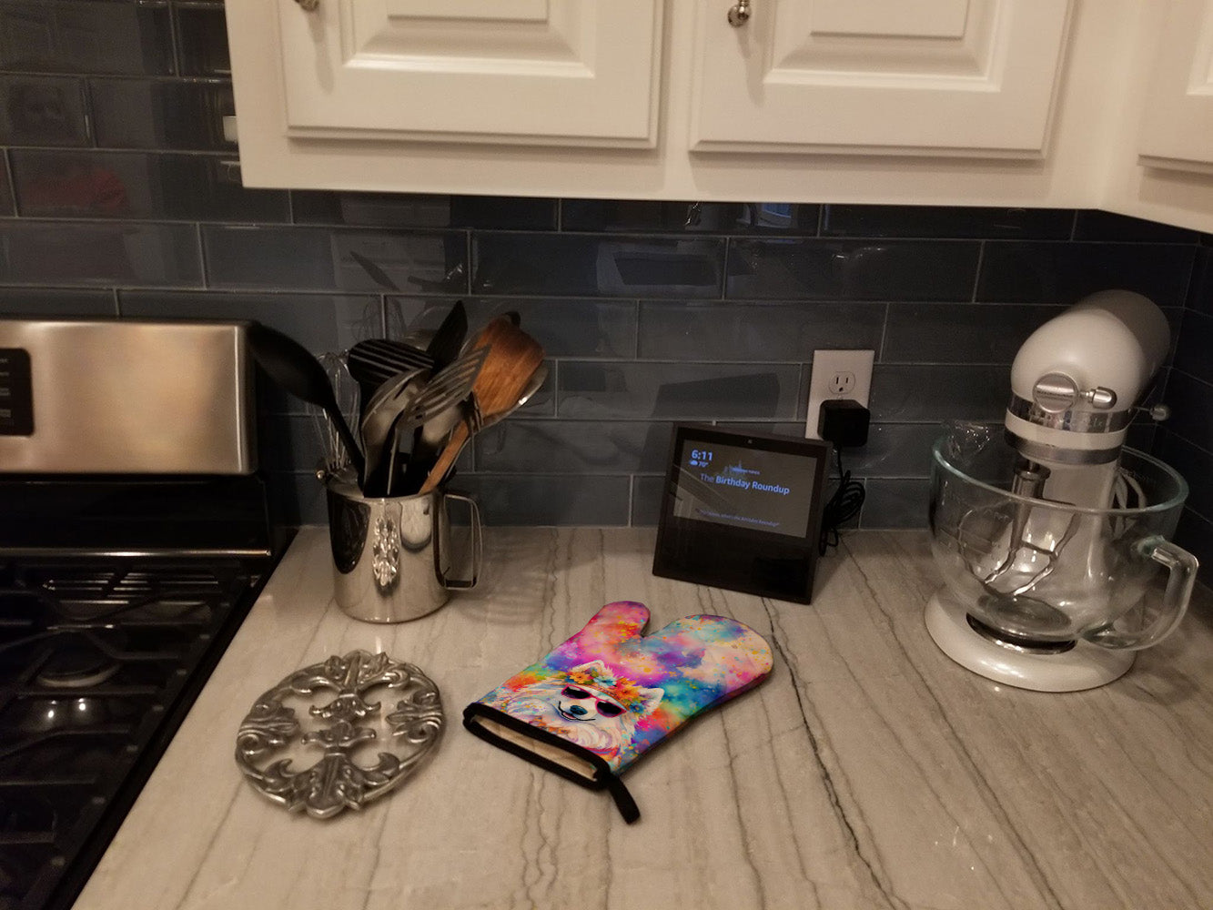 Samoyed Hippie Dawg Oven Mitt