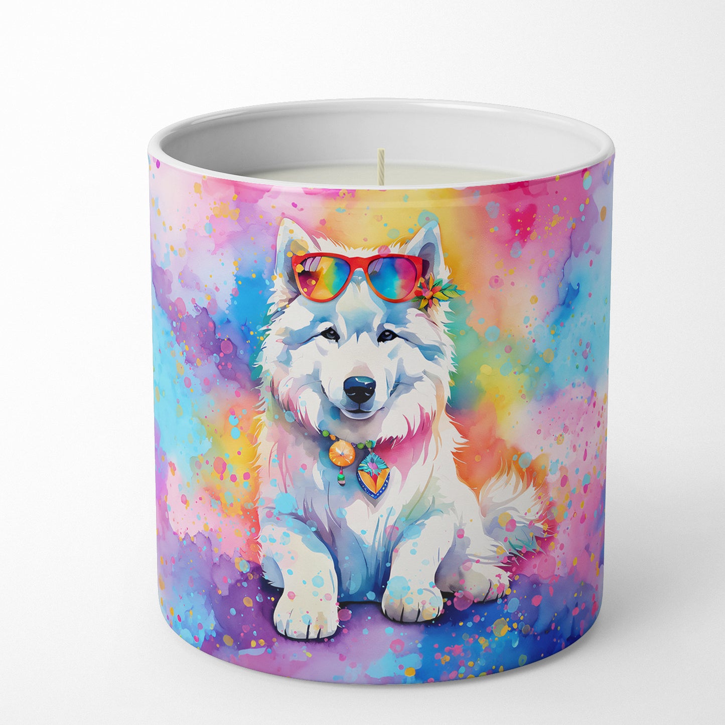 Samoyed Hippie Dawg Decorative Soy Candle