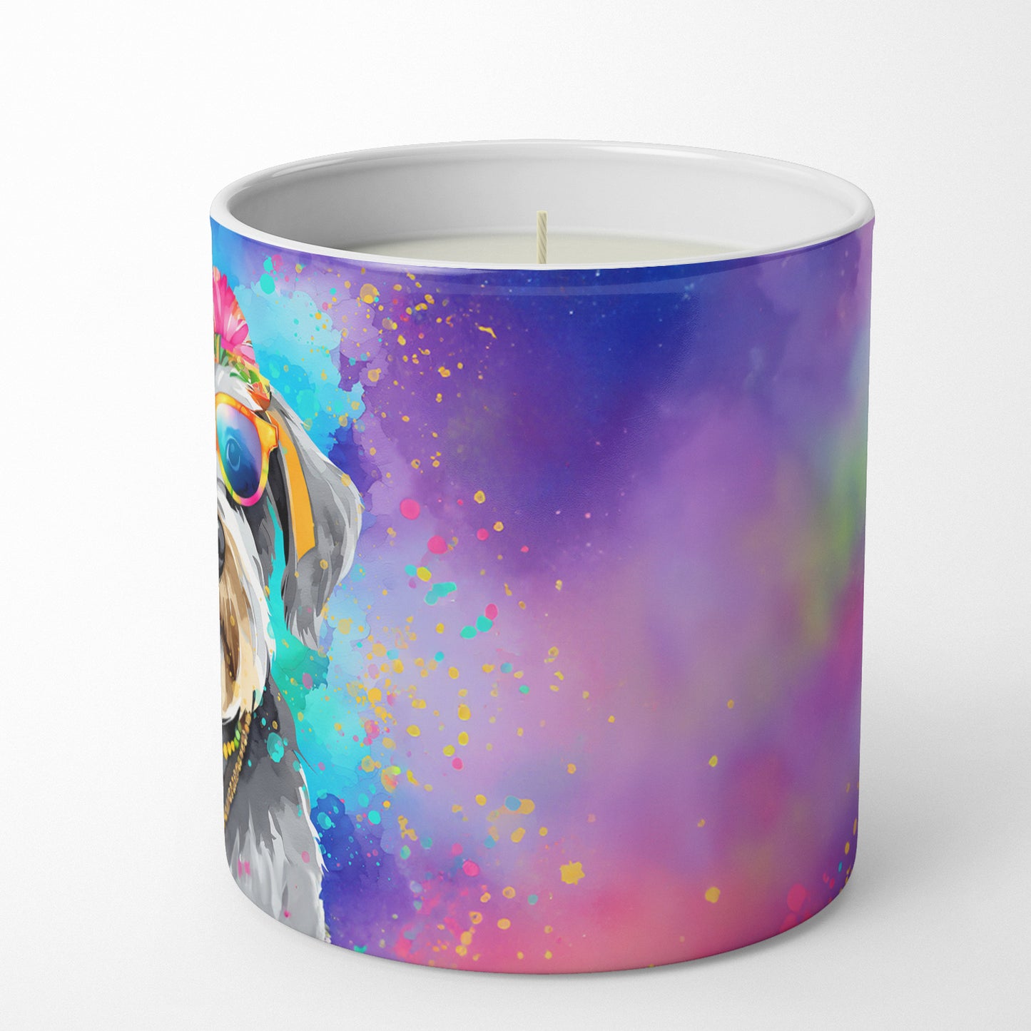 Schnauzer Hippie Dawg Decorative Soy Candle