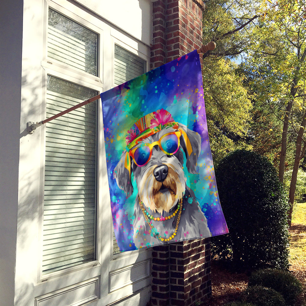 Schnauzer Hippie Dawg House Flag