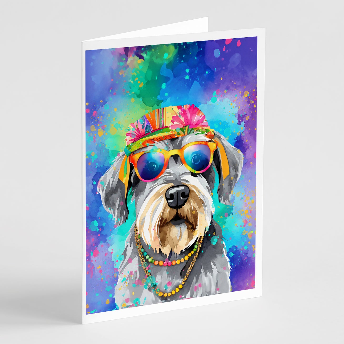 Buy this Schnauzer Hippie Dawg Greeting Cards Pack of 8