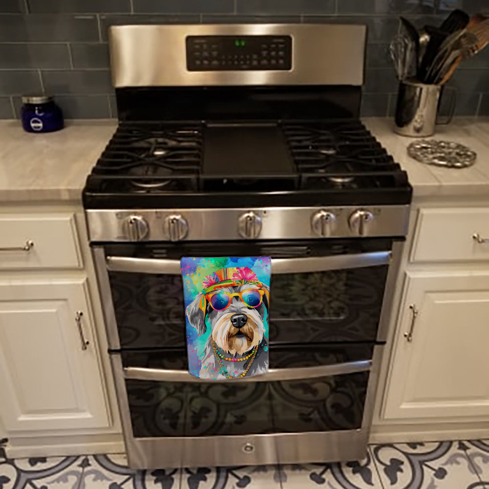 Schnauzer Hippie Dawg Kitchen Towel