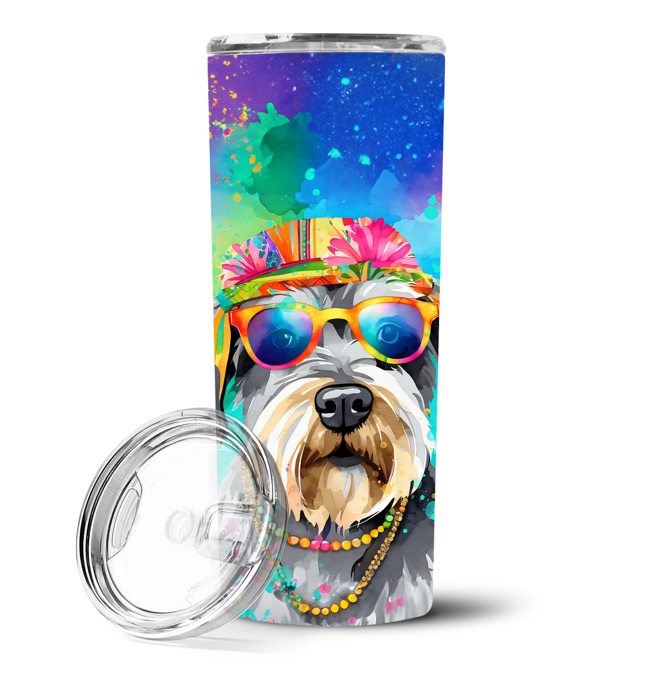 Buy this Schnauzer Hippie Dawg Stainless Steel Skinny Tumbler