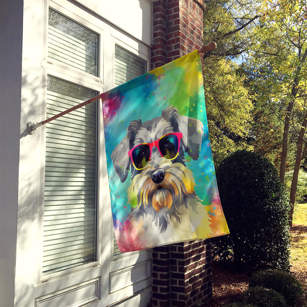 Schnauzer Hippie Dawg House Flag